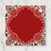 Rode Boheemse Batik Monogram Huwelijk Bedankjes Labels (Achterkant)