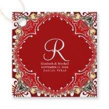 Rode Boheemse Batik Monogram Huwelijk