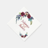 Rode boho bloemen servetten (Hoek)