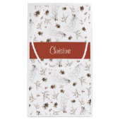 Rode Boho Woodland Winterberry Monogram Klein Cadeauzakje (Achterkant)