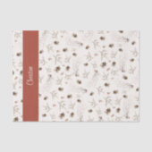 Rode Boho Woodland Winterberry Monogram Tissuepapier (Voorkant)