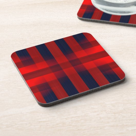 Rode Bokeh Buffalo Plaid Bier Onderzetter (Linkerzijde)