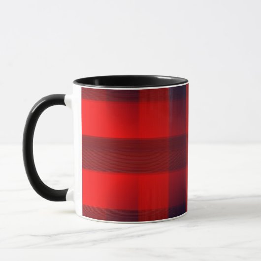 Rode Bokeh Buffalo Plaid Mok (Links)