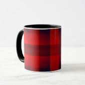 Rode Bokeh Buffalo Plaid Mok (Voorkant links)