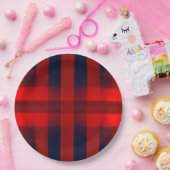 Rode Bokeh Buffalo Plaid Papieren Bordje (Feest)