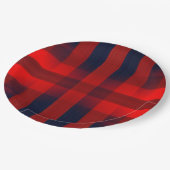 Rode Bokeh Buffalo Plaid Papieren Bordje (Gekanteld)