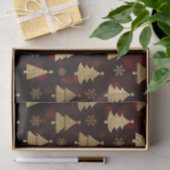 Rode Bokeh en Gouden Folie Kerstbomen Tissuepapier (Geschenk)