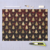 Rode Bokeh en goudfolie kerstbomen Tissuepapier (Craft)