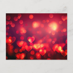Rode Bokeh Harten Briefkaart