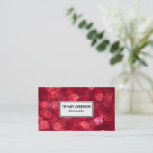 Rode Bokeh Witte Paneel Visitekaartje (Staand voorkant)