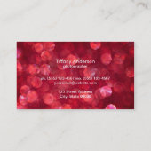 Rode Bokeh Witte Paneel Visitekaartje (Achterkant)