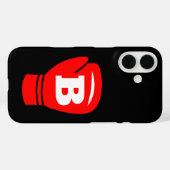 Rode bokshandschoen logo aangepaste monogram Case-Mate iPhone case (Achterkant (horizontaal))