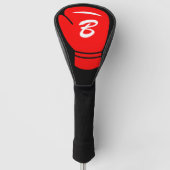 Rode bokshandschoen monogram aangepaste golf drive golfheadcover (Voorkant)
