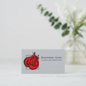 Rode Bokshandschoenen Illustratie Visitekaartje (Staand voorkant)