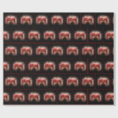 Rode bokshandschoenen in vuurwerk cadeaupapier (Vlak)