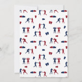 Rode Bokshandschoenen Kids Verjaardagsfeest Knocko Kaart (Achterkant)