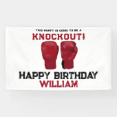 Rode Bokshandschoenen Kids Verjaardagsfeest Knocko Spandoek (Horizontaal)