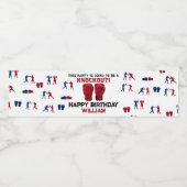 Rode Bokshandschoenen Kids Verjaardagsfeest Knocko Waterfles Etiket (Enkel label)