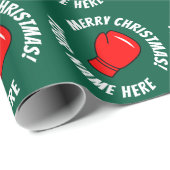 Rode bokshandschoenen op maat kerstinpakpapier cadeaupapier (Rol Hoek)