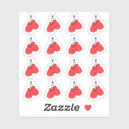 Rode Bokshandschoenen Sporttrainingsherinneringspl Sticker (Vel)
