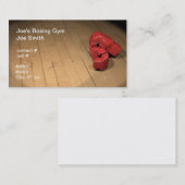 Rode bokshandschoenen visitekaartje (Voorkant / Achterkant)