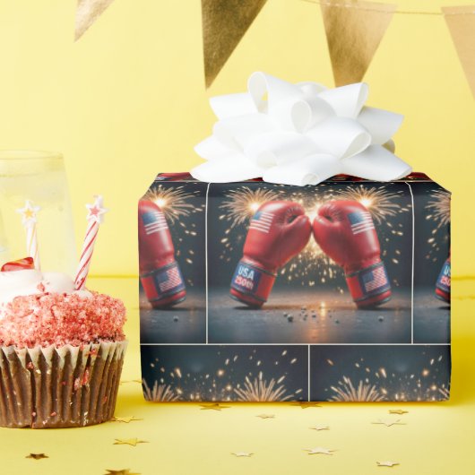 Rode Bokshandschoenen voor de 250ste verjaardag va Cadeaupapier (Verjaardagsfeest)