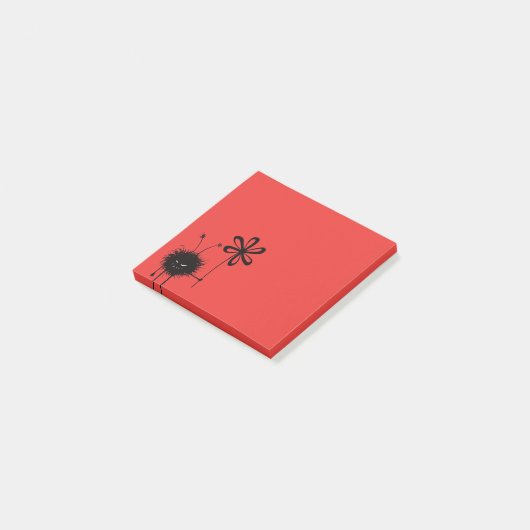 Rode bokstang post-it® notes (Schuin)