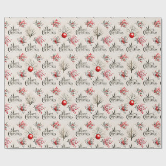 Rode Bol Serene Kerstmis Cadeaupapier