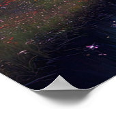 Rode bomen en bloemen langs de rivier poster (Hoek)