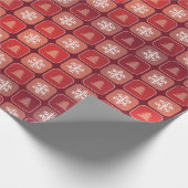 Rode bomen en Snowflakes Patchwork kerst Cadeaupapier (Hoek)