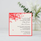 Rode bomen en vogels kaart (Staand voorkant)