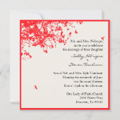 Rode bomen en vogels kaart (Voorkant)