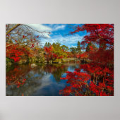 rode bomen Japanse tuinfoto Poster (Voorkant)