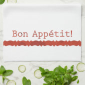 Rode Bon Appétit Theedoek Keukenhanddoek (Gevouwen)