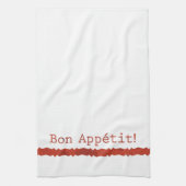 Rode Bon Appétit Theedoek Keukenhanddoek (Verticaal)