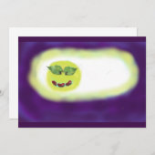 Rode bonen en graafbladeren, gelukkig gezicht bedankkaart (Voorkant / Achterkant)