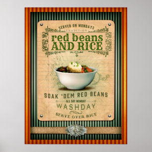 Rode bonen en rijst New Orleans Cajun Poster