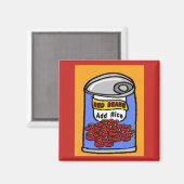 Rode bonen, voeg rijst toe, komische blik magneet (Voorkant / Achterkant)