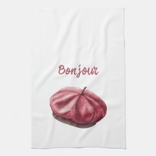 Rode Bonjour Mutse Theedoek (Verticaal)