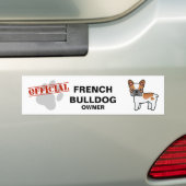 Rode bonte cartoon Franse Bulldog Bumpersticker (Op auto)