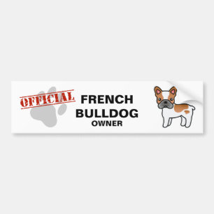 Rode bonte cartoon Franse Bulldog Bumpersticker