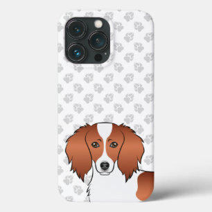 Rode bonte langharige tekening van een Dachshond-k Case-Mate iPhone Case