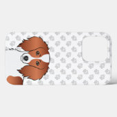 Rode bonte langharige tekening van een Dachshond-k Case-Mate iPhone Case (Achterkant (horizontaal))