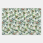 Rode bonte winterbessen Patroon Kerstmis Inpakpapier Vel (Voorkant 3)