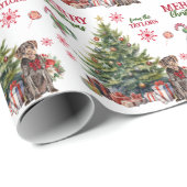 Rode boog Duitse draadharige aanwijzer hond vakant Cadeaupapier (Rol Hoek)