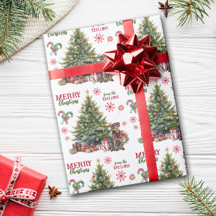 Rode boog Duitse draadharige aanwijzer hond vakant Cadeaupapier