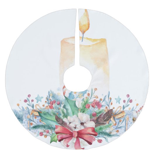 Rode boog en kaars kerstboom rok (Voorkant)