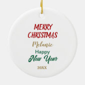 Rode boog Holly krans Chihuahua hond Keramisch Ornament (Achterkant)