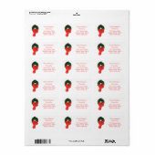 Rode boog kerst met etiket van het spleetadres (Full Sheet)