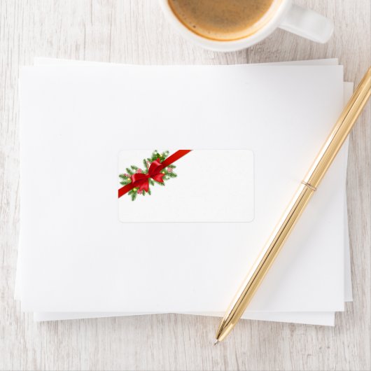 Rode Boog Kerst Postadreslabels Etiket (Insitu)